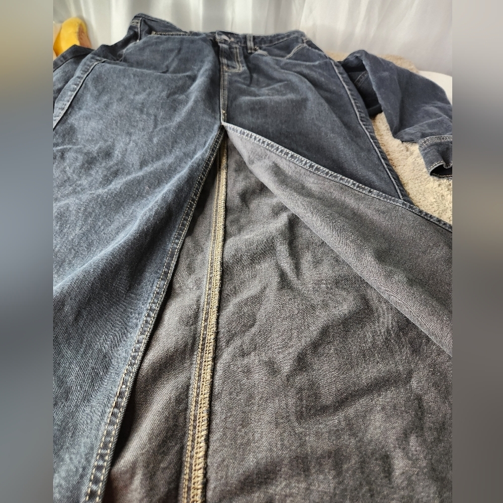 Women's Long Sleeve Denim Maxi Dress - Universal Thread Black Wash 0 - Picture 15 of 15